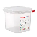 image of Carlisle 03025 - 2.7 Qt GN 1/6 Clear Polypropylene Container with Lid, Colorclip Coded, NSF/HACCP