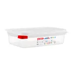 image of Carlisle 03026 - 1.9 Qt Clear PP Container With Lid, GN 1/4, 10.44"x6.38"x2.5", NSF, Dishwasher Safe