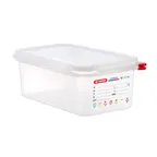 image of Carlisle 03027 - 2.9 Qt Clear PP Rect Container with Lid, GN 1/4, Colorclip, -40°F‑203°F, NSF