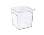 image of Carlisle 31856 19‑Quart Square Clear PP Container with Airtight Lid 11‑1/4"W x 11‑1/4"D x 12‑5/8"H