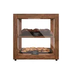 image of Koolmore KM-BDW-15D Bakery Display Case, 12.2"W x 11.7"D x 12.2"H, 1.0 cu ft, 2 glass shelves, wood