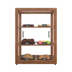 image of Koolmore KM-BDW-25D Bakery Display Case, 18.2"W x 14.2"D x 24"H, 3.5 cuft, 3 shelves, wood finish