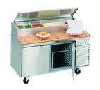 image of La Rosa 2562-PTB 62" 2-Door Refrigerated Pizza Prep Table, 8 Pans