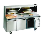 image of La Rosa 2586-PTB 86" 3-Door Refrigerated Pizza Prep Table, 11 Pans