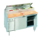 image of La Rosa L-14174-32 74” 3-Door Refrigerated Pizza Prep Table, 9 Pans