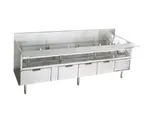 image of La Rosa L-74120-30 120" 4 Drawers Refrigerated Chef Base, Marine Edge Top, 1/4 HP, Side‑Mounted Cooling