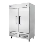 image of Polarman PLM-54FS 54" 2-Solid Door Reach-In Freezer, Bottom Mount, 49 cu. ft., Stainless Steel