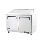 image of Polarman PLM-S48KS 48" 2-Door Mega Top Sandwich and Salad Prep Table, 18 Pans