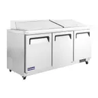 image of Polarman PLM-S72KS 72" 3-Door Mega Top Sandwich and Salad Prep Table, 27 Pans