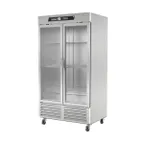 image of Asber ARR-37-2G-H 32" 2-Glass Door Reach-In Refrigerator, 37 cu. ft., Bottom Mounted