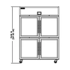 image of Delfield GAR2P-GH 55" 2-Section Reach-In Refrigerator w/ 4 Glass Half-Doors, 46 cu. ft.