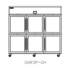 image of Delfield GAR3P-GH 83" 3-Section Reach-In Refrigerator w/ 6 Glass Half-Doors, 71 cu. ft.