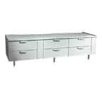 image of La Rosa Refrigeration 3190-RR 90" 6 Drawers Refrigerated Chef Base, Marine Edge Stainless Steel Top