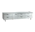 image of La Rosa Refrigeration 3304-RF 104" 6 Drawers Freezer Chef Base, Self-Contained, (6) 12 x 20 pans