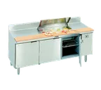 image of La Rosa Refrigeration L-13184-32 84" 3-Door Sandwich and Salad Prep Table, 10 Pans, Stainless Steel