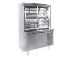 image of La Rosa L-30162-28 Refrigerated Painted Freestanding, 62" x 28", Stainless Mirror‑Back, 4 Shelves