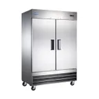 image of Norpole NE2R 2-Solid Door Reach-In Refrigerator, 46 cu. ft., Stainless Steel Exterior, Aluminum Interior