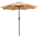 image of Flash Furniture GM-402003-TAN-GG 9 ft Round Patio Umbrella, Tan Polyester Fabric, 1.5in Aluminum Pole, Crank Lift