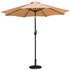 image of Flash Furniture GM-402003-UB19B-TAN-GG 9 ft Round Patio Umbrella, Tan Polyester, Aluminum Pole, Crank Lift