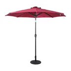 image of Flash Furniture GM-WL-U22002B-RED-GG 9 ft Round Commercial Patio Umbrella with 32 Solar LED Lights, Red
