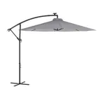 image of Flash Furniture GM-WL-UU012-GRY-GG Sedona 10 ft Gray Cantilever Patio Umbrella with 32 LED Lights