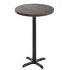 image of Flash Furniture GSF-RD30-DKBRN-T2222B-GG 30" Round Beech Wood Butcher Block Table Top, Dark Brown, Bar Height