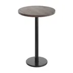 image of Flash Furniture GSF-RD30-DKBRN-TR18B-GG 30" Round Butcher Block Wood Table Top, Dark Brown, 18" Bar Height