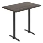 image of Flash Furniture GSF-REC3048-DKBRN-T0522B-GG 30x48 Rectangular Butcher Block Wood Table Top, Dark Brown, Beech Wood