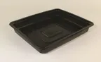 image of Invacus BLACK PP TRAY PSW-23193 - 43.2 oz Rectangular Tray, 7‑9/10"x6‑1/10"x1‑1/5", Black PP, 1/Case