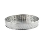 image of TableCraft Products 10034 Lattice Round Platter, 8‑1/8" Dia x 1‑1/2" H, Stainless Steel Finish