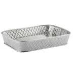 image of TableCraft Products 10038 - Stainless Steel Lattice Platter, 9-1/2" x 6-1/2" x 1-1/2"