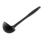 image of TableCraft 10052 - 4 oz Stainless Steel Ladle, 12-1/8" Length, Silicone Handle, 1-Piece