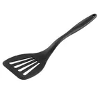 image of TableCraft Products 10054 Stainless Slotted Turner, 12-7/8" Length, 3" x 3" Blade, Silicone Handle