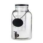 image of TableCraft 10090 2‑Gal Non-Insulated Beverage Dispenser, 10" x 8" x 12-3/4", Glass, Infuser