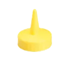 image of TableCraft Products 100TM - 38mm Yellow Cone Tip Squeeze Bottle Top Single Tip Dishwasher Safe
