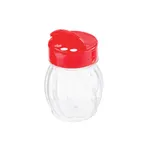 image of TableCraft Products 10330 Shaker, 6‑Ounce Red Flip‑Top Plastic Dredge, No‑Handle, 6‑9 oz Capacity