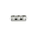 image of TableCraft Products 10486 - 4-Piece Lattice Display Tray, 14-5/8" x 4-1/4" x 4-1/4", Stainless Steel - 4/Set