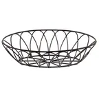 image of TableCraft Products 10536 - Oval Serving Basket, 9" x 6" x 2.5" Metal, Black Powder Coat Finish