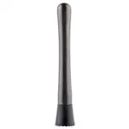 image of TableCraft Products 10559 Muddler – 8-1/4" Stainless Steel, Black Acid Etch, Plastic Tip