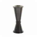 image of TableCraft 10562 Jigger – 1 oz & 2 oz, 1-7/8" Dia. x 4-7/8" H, Black Acid Etch, 18/8 SS