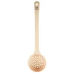 image of TableCraft Products 10657 - Perforated 6 Oz Beige Polycarbonate Spoon, 13" x 3.375" x 1.625", NSF