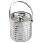 image of TableCraft Products 10700 Stainless Steel Ice Bucket, 55oz, 6" dia. x 6-1/5", Double Wall, Silver
