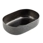 image of TableCraft Products 10702 - Oval Aluminum Bowl, 64 oz (2 Qt) 9.25" x 6.38" x 2.63", Black Coat