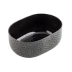 image of TableCraft 10703 - Oval 28oz Aluminum Bowl, 6-1/2" x 4-3/4" x 2-3/8", Black Powder Coat Crackle