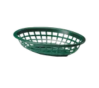 image of TableCraft 1071FG Side Order Basket – 8" x 5-1/4" x 2", Oval, Green, Polyethylene, Microwave Safe