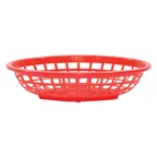 image of TableCraft 1071R Side Order Basket – 8" x 5-1/4" x 2", Oval, Red Polyethylene, 150°F, Microwave Safe