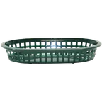 image of TableCraft 1073FG Basket – 9-1/4"x6"x1-1/2",Green Oval Polypropylene, 150°F Dishwasher/Microwave Safe