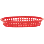 image of TableCraft 1073R Platter Basket, 8" Oval, Red, Polypropylene, Heat‑Resistant, Dishwasher Safe