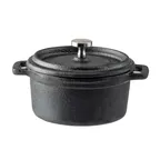 image of TableCraft Products 10747 Cast Iron Dutch Oven, 1 qt, Black, 5" Dia, 4" H, with Lid & Handles