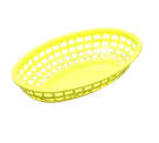 image of TableCraft Products 1074Y Oval Basket, 9" x 6", Yellow Plastic, Heat‑Resistant 150°F, Dishwasher Safe